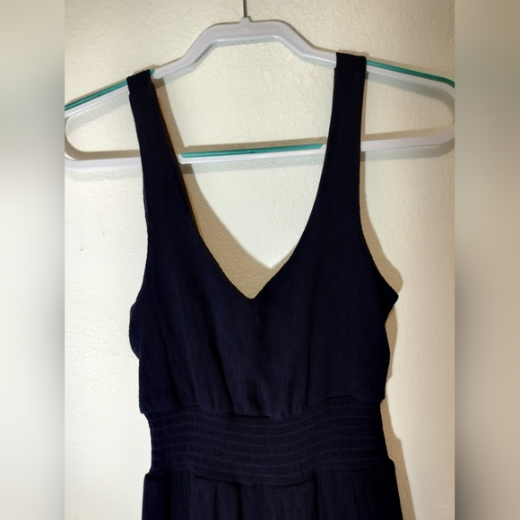 NWOT City Studio Womens Juniors navy blue Tie-Back Fit & Flare Dress - Picture 4 of 6
